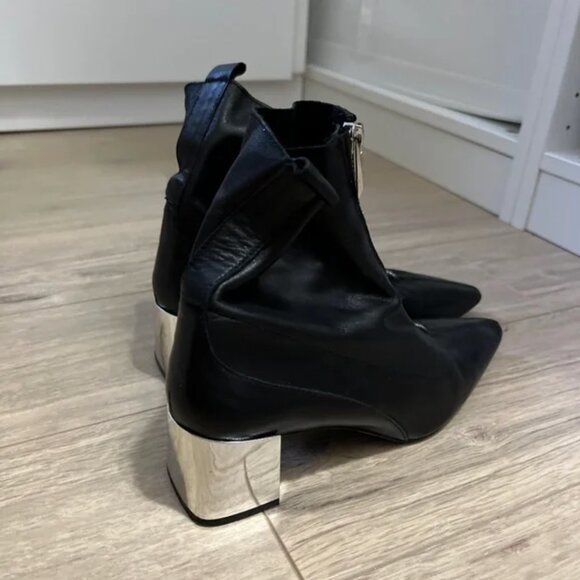 Zara Zip Up Leather Ankle Boots EUR 37 - Picture 9 of 13